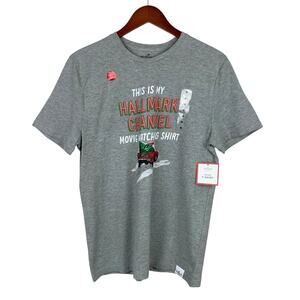 New Hallmark Channel Movie Watching Shirt Short Sleeve T-shirt Grey Unisex M